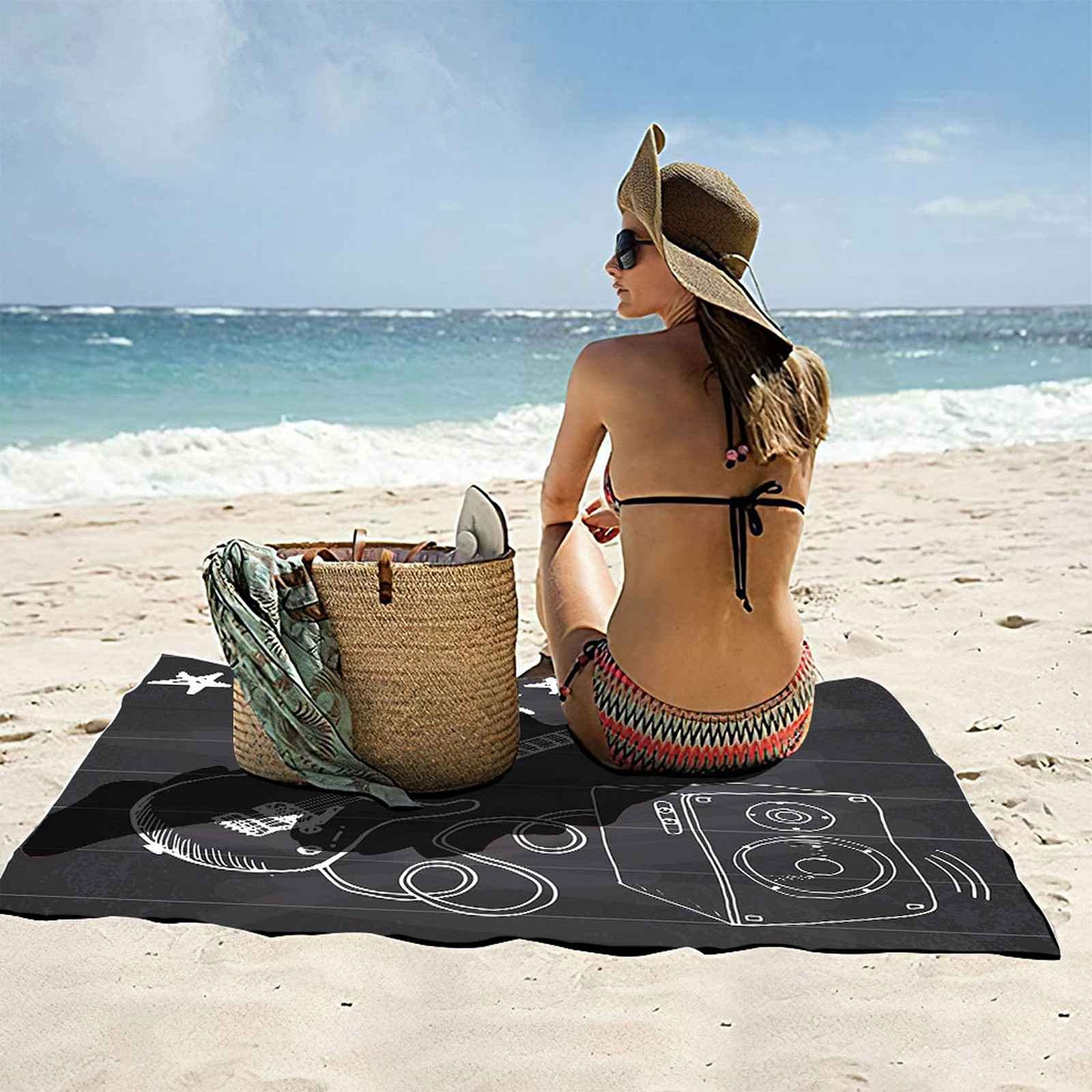 Telo Da Mare 3D Pittura Di Chitarra Stampato Asciugamano Da Spiaggia 150x200cm Asciugamano Microfibra Grande Antisabbia Leggero Telo Mare Per Sport Piscina Viaggi In Famiglia Vacanze