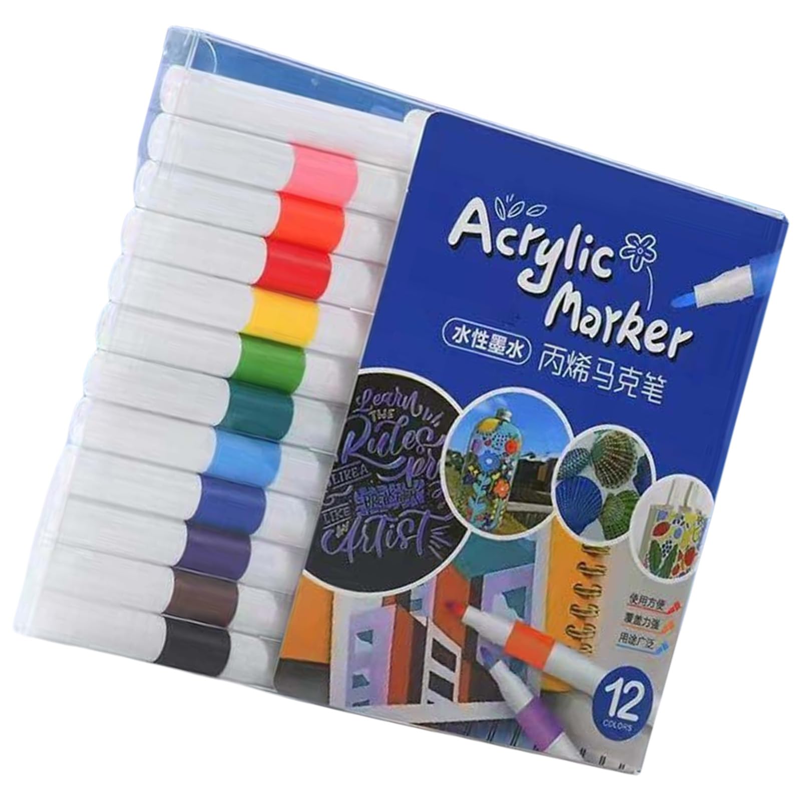 Kalttoy 12/24 / 48 Color Acrylic Paint Markers Acrylic Paint Pen Drawing Pen Markers Set School Supplies
