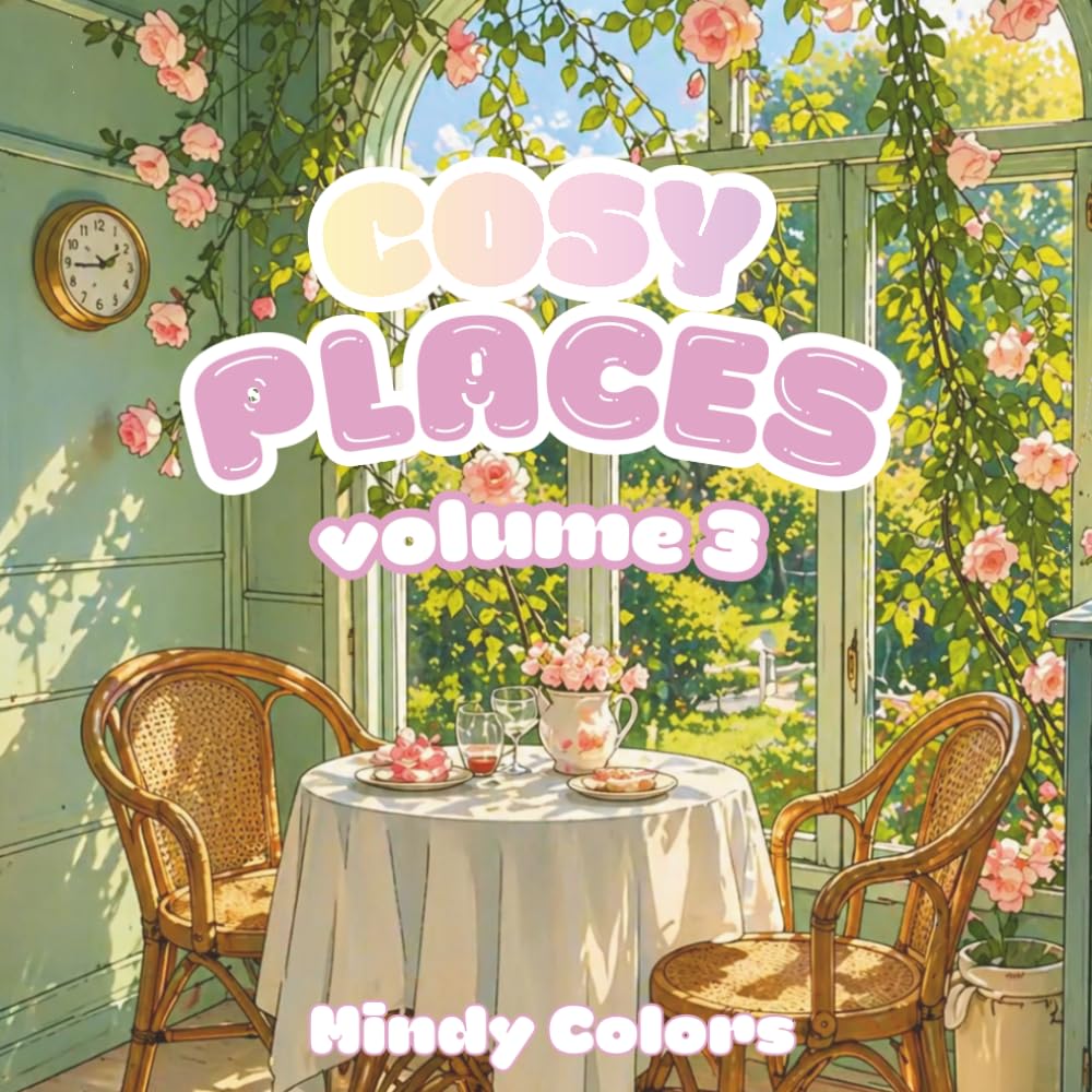 Cosy Places Volume 3 : Coloring Book for Adults and Teens, Super Cute Designs of Cozy Spaces for Relaxation