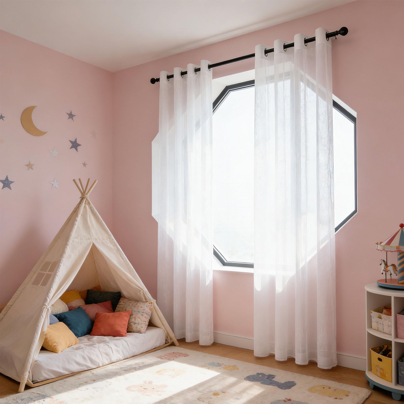 Cortinas opacas translúcidas para balcón y habitación de diseño actual