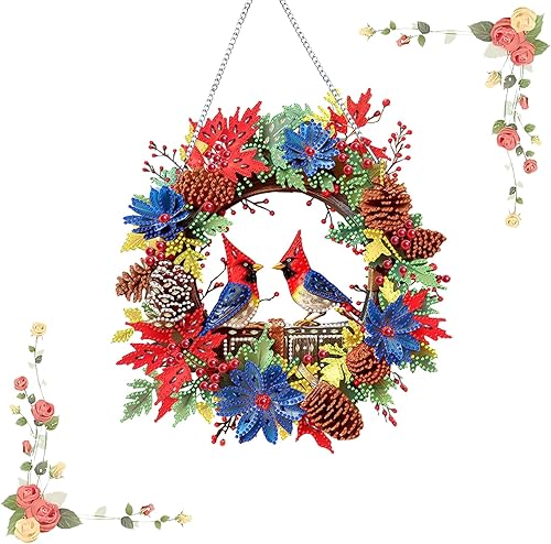 Miniatura 8 de Kit de pintura de diamantes para bricolaje, arte de cristal, letrero colgante de forma especial, decoración de ventana de diamante para decoración