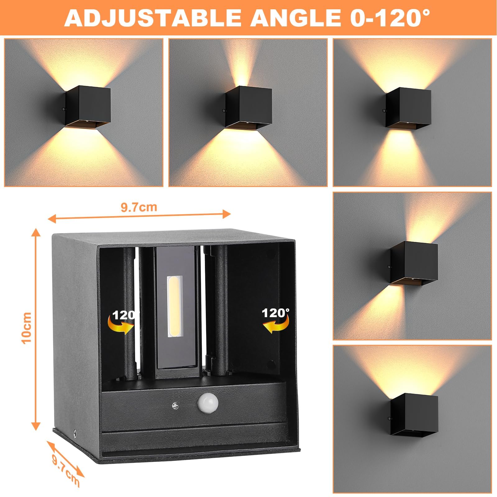 Lámpara de Pared con Batería de 4000mAh 2 Unidades sin Conexión de Alimentación con Detector de Movimiento Recargable LED Lámpara de Pared Inalámbrica para Pasillo Escalera Salón Dormitorio