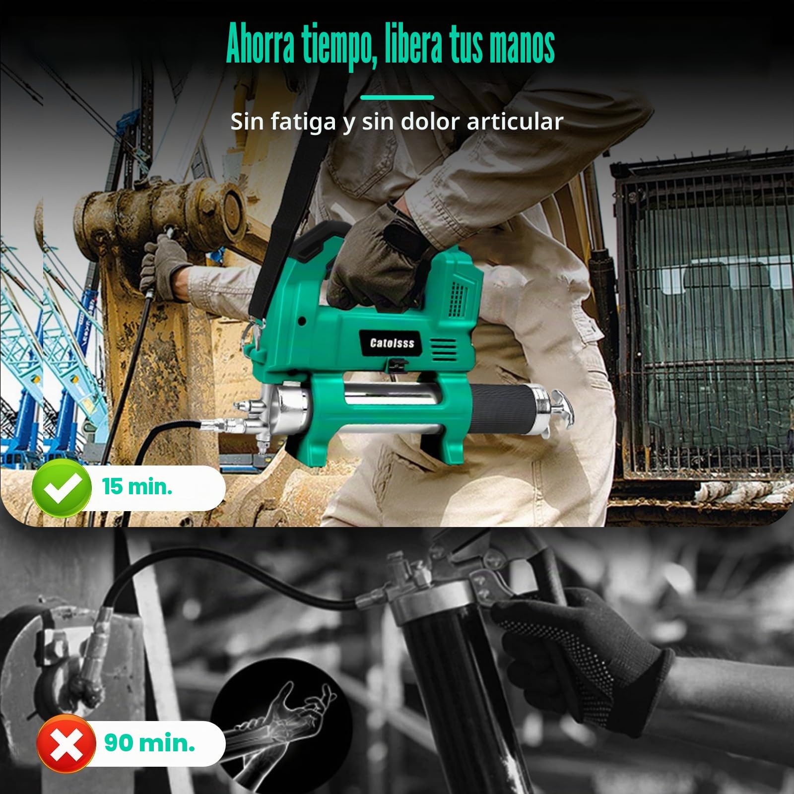 Compresor de grasa para batería Makita 18V, presión de 12000 PSI, manguera de alta presión de 100 cm, compresor eléctrico sin escobillas para camiones, granjas, construcción y bricolaje (sin