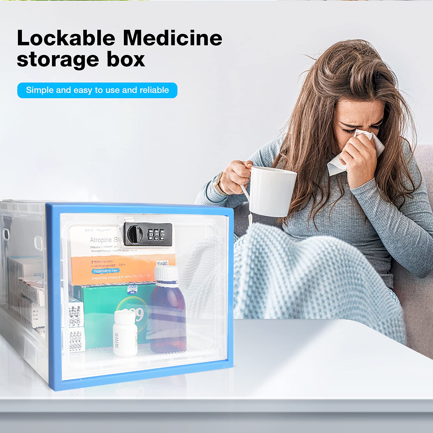 Medicine Lock Box Refrigerator Lockbox for Food, and Home Safety