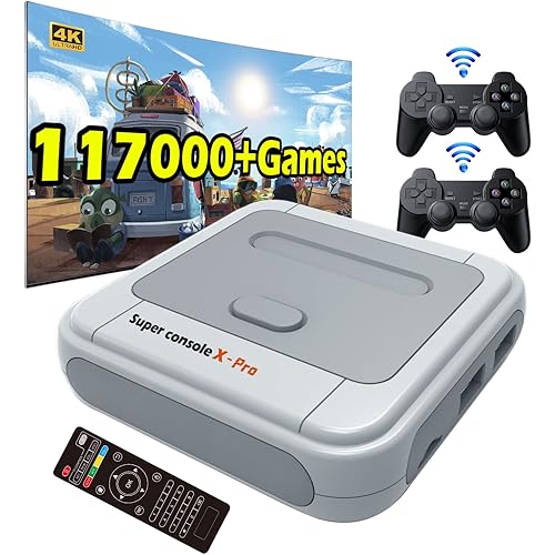Kinhank Super Console X PRO Retro Game Console with 117,000+ Classic Games,Video Game Console for 4K TV,Dual System,Emulator Console Compatible with Most Emulators,WiFi/LAN,Best Gift