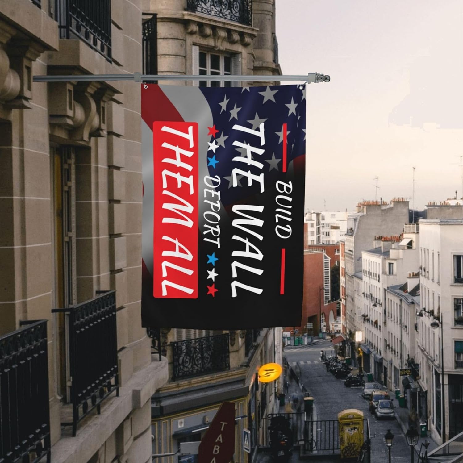 Build The Wall Deport Them All Upgrade Your Yard: Vibrant 4x6ft Decorative Flag - Premium Polyester, Brass Grommets! Shop Now!