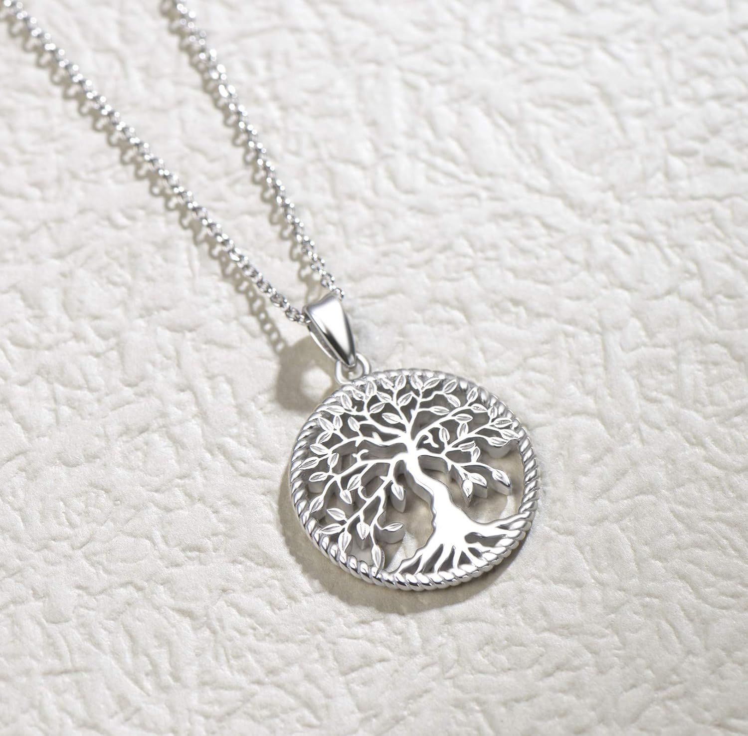 AGVANA 925 Sterling Silver Tree of Life Pendant Necklace for Women Delicate Jewelry Family Tree Necklace Anniversary Birthday Gifts for Women Wife Mom Grandma with Velvet Bag - Image 6