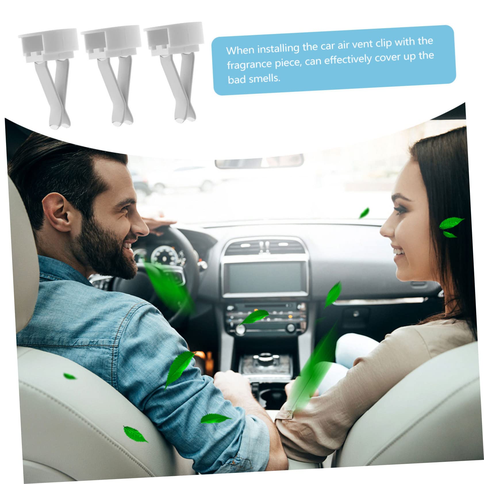 Clip per Bocchetta Auto 100 Pezzi Metallo e Plastica Bianco | Kit per Uscita Aria, per DIY e Decorazione Auto, Lavorazione Affidabile, Non Facile da Rompere