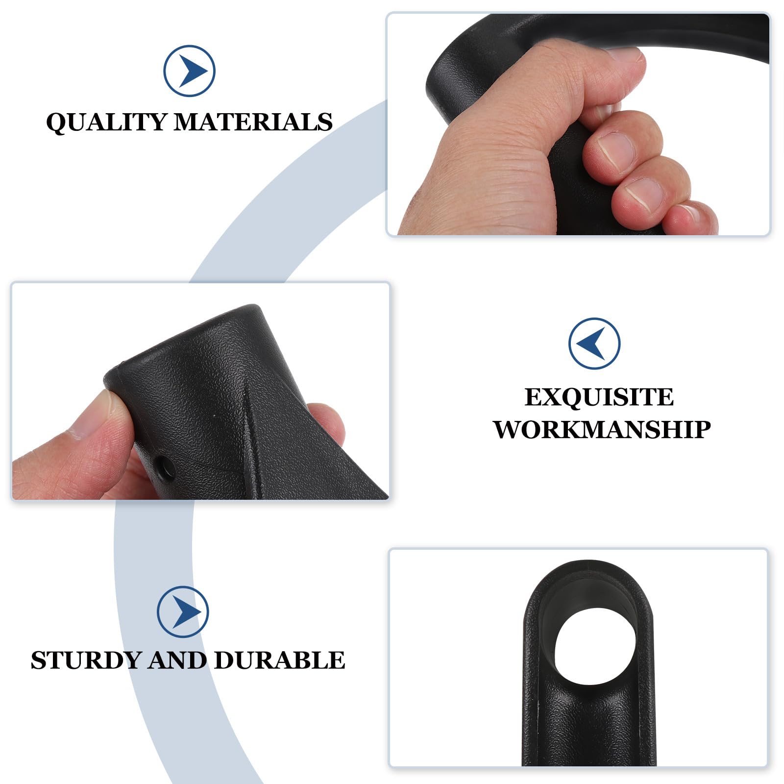 Artibetter Empuñadura en D para Pala de Nieve Mango de Plástico PP, Paquete de 4 Piezas, Repuesto Fácil de Usar y Resistente para Herramientas de Jardinería