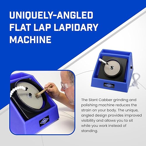 Miniatura 8 de Hi-Tech Diamond Cabber inclinado de 8 pulgadas  Máquina pulidora mineral de roca lapidaria  Incluye kit de accesorios