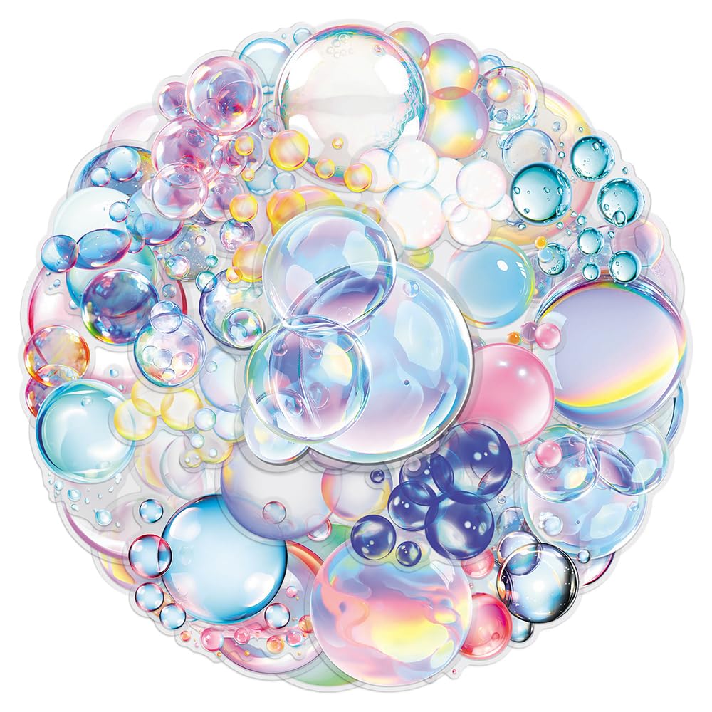 Iridescent Bubble Polyester Stickers, 50 PCS Waterproof Translucent Soap Bubble Decals for Laptops, Scrapbooking, Journals, Notebooks, Water Bottles, Suitcases, Phones & DIY Decor
