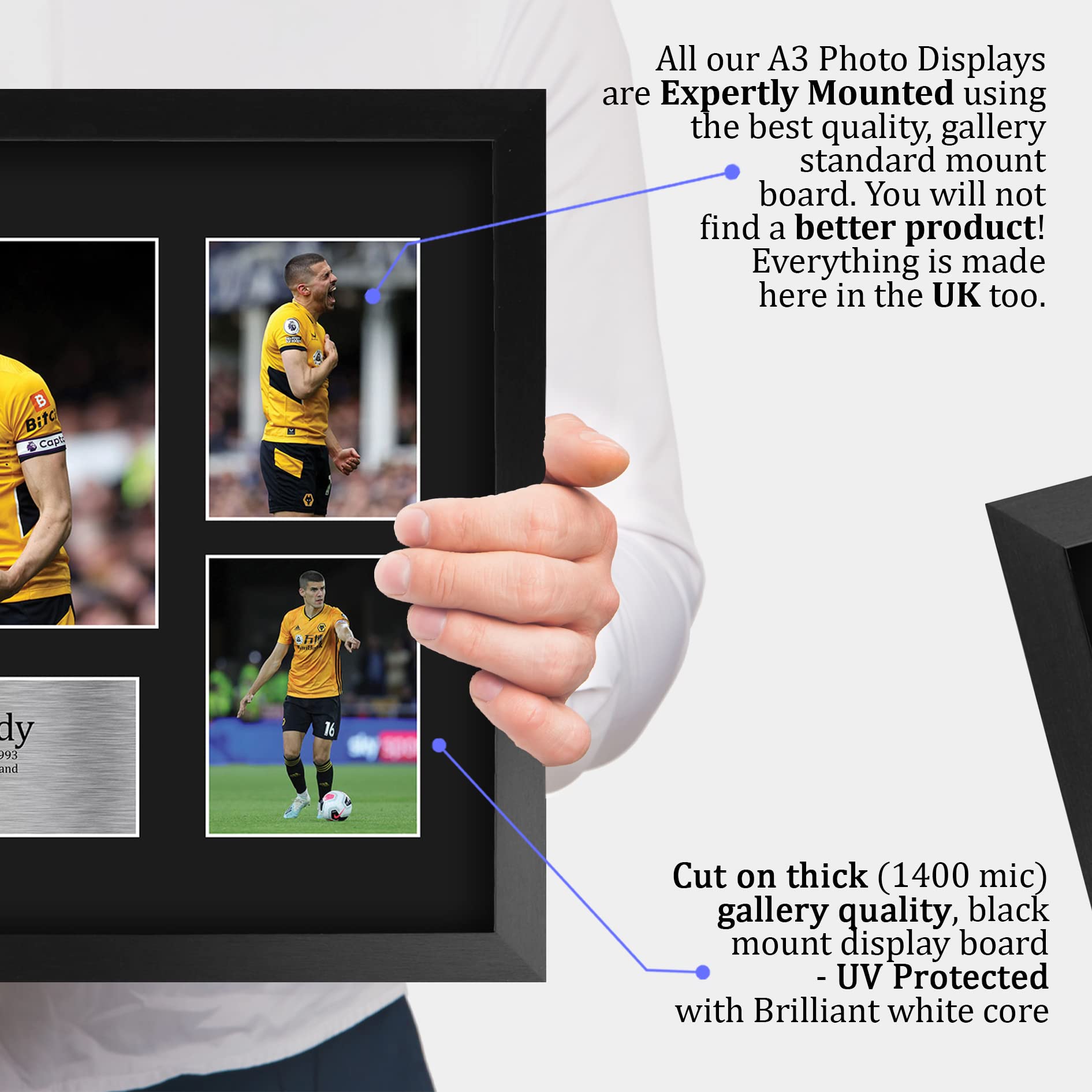 HWC Trading FR A3 Conor Coady Wolves Printed Memorabilia Signed Autograph Photograph Display for Football Fans and Supporters - Image 4