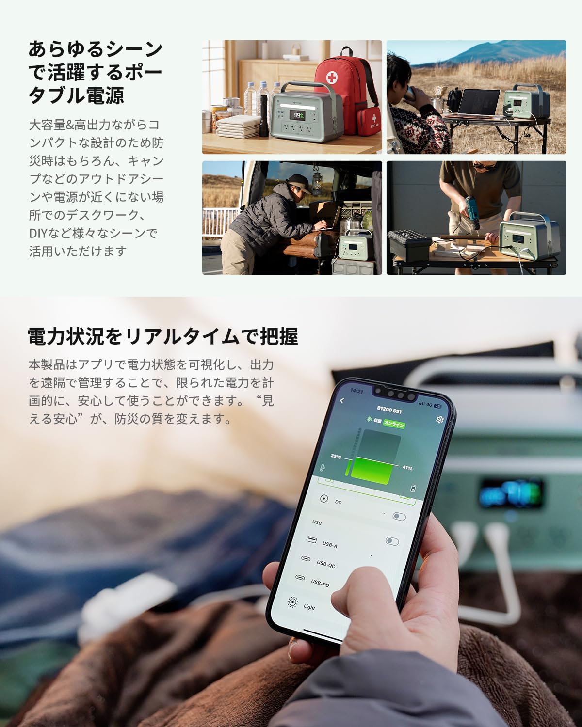 Amazon.co.jp: YOSHINO ヨシノ ポータブル電源 B1200 SST 1085Wh と