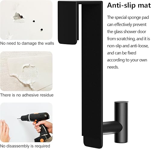 Miniatura 6 de WUIVIUT Ganchos en forma de T para puertas de madera y metal de menos de 1.77 pulgadas de ancho, colgador de puerta para oficina, dormitorio puertas