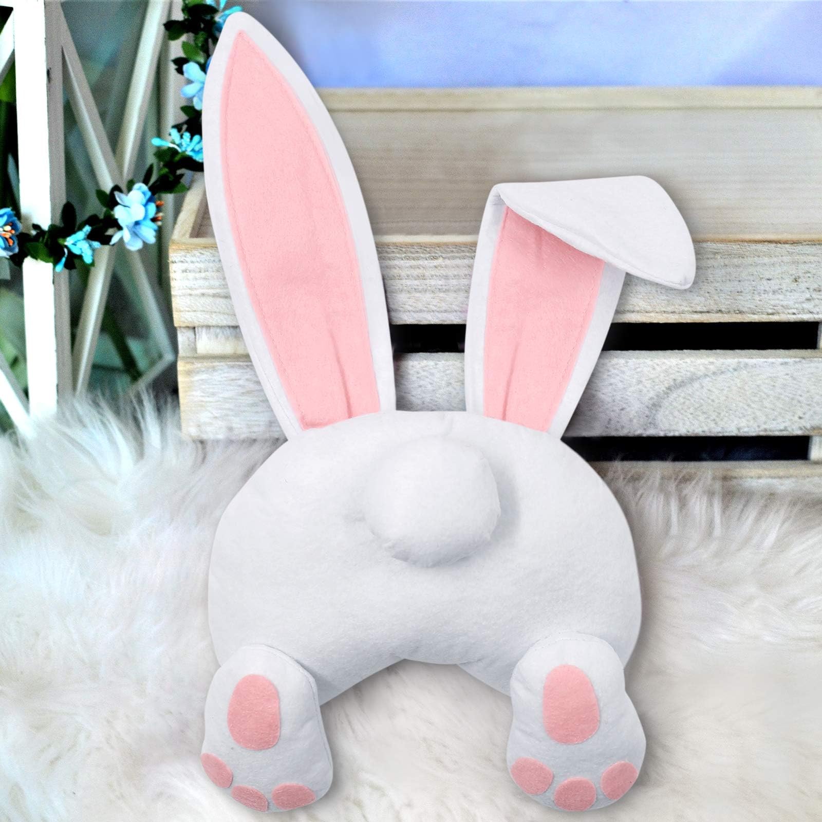 Couronne de fesses de lapin de Pâques pour décoration de porte