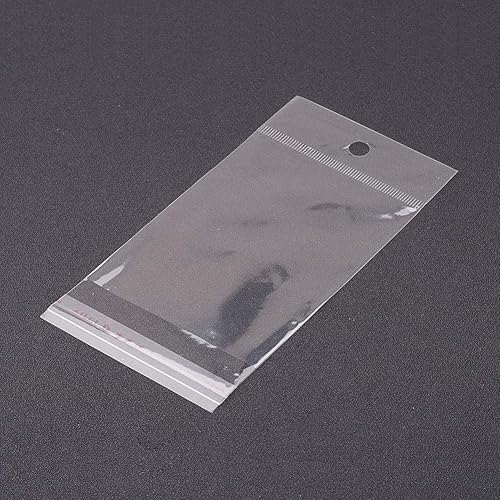 Miniatura 2 de ARRICRAFT 2000 bolsas largas de celofán resellables de plástico transparente con agujero para colgar para exhibición de joyas, 2.8 x 3.3 in
