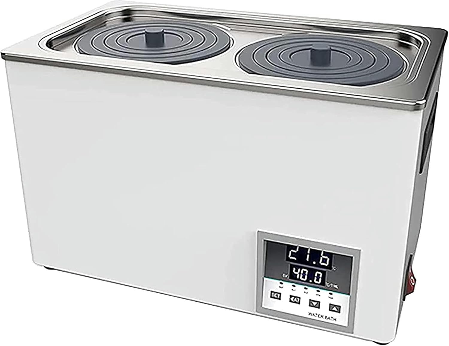 AMNOOL Double Hole Laboratory Digital Constant Temperature Water Bath, Stainless Steel Inner Liner Electric Porous Constant Temperature Water Bath, RT 5-99.9 ° C, 0-999 Minute Timing