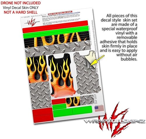Miniatura 4 de Skin Wrap 2 Pack para DJI Ryze Tello Drone Metal Llamas Drone No Incluidas