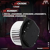 Vista 2 de MAYASAF 700193 Conjunto de motor de soplador HVAC para Nissan 350Z/370Z/Altima/Pathfinder/Murano/GT-R, para Infiniti EX FX G Q QX JX M Series