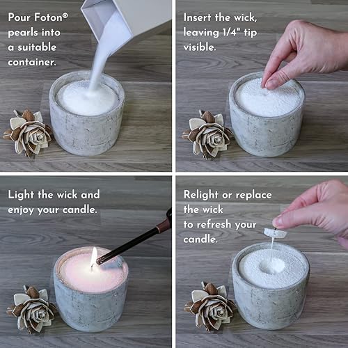 Miniatura 2 de Foton Pearled Candle Bestsellers - Paquete de 4 velas perfumadas de 18 onzas – Velas de arena de cera en polvo de lujo no tóxicas de larga duración
