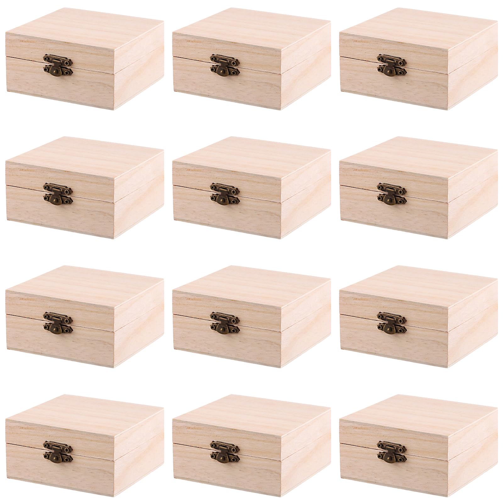 Boîte en bois naturel pour bricolage et décoration de table de mariage champêtre