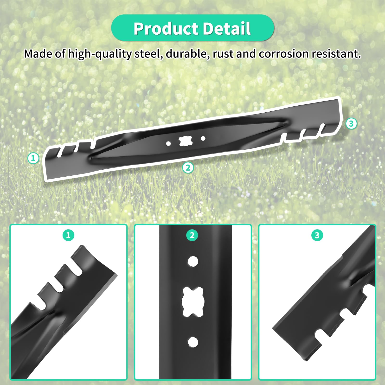 942-0741A Gator - Cuchilla para cubierta de 21 pulgadas, 742-0741A compatible con Troy-Bilt MTD Cub Cad et Craftsman, sustituye a 942-0741, 742-0741, 942-04276, 742-04276, 2 unidades