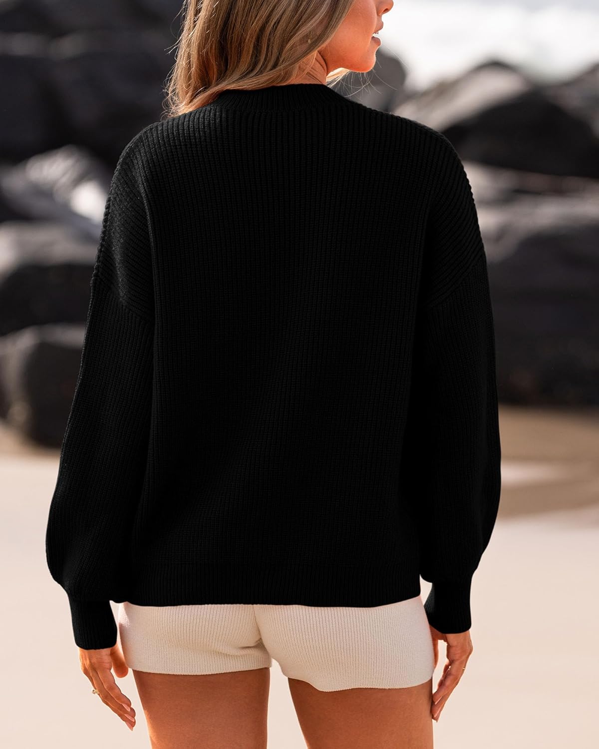 BTFBM Womens Casual Long Sleeve Sweaters Crew Neck Oversized Ribbed Knit Pullover Sweater 2025 Fall Winter Jumper Tops - Image 5