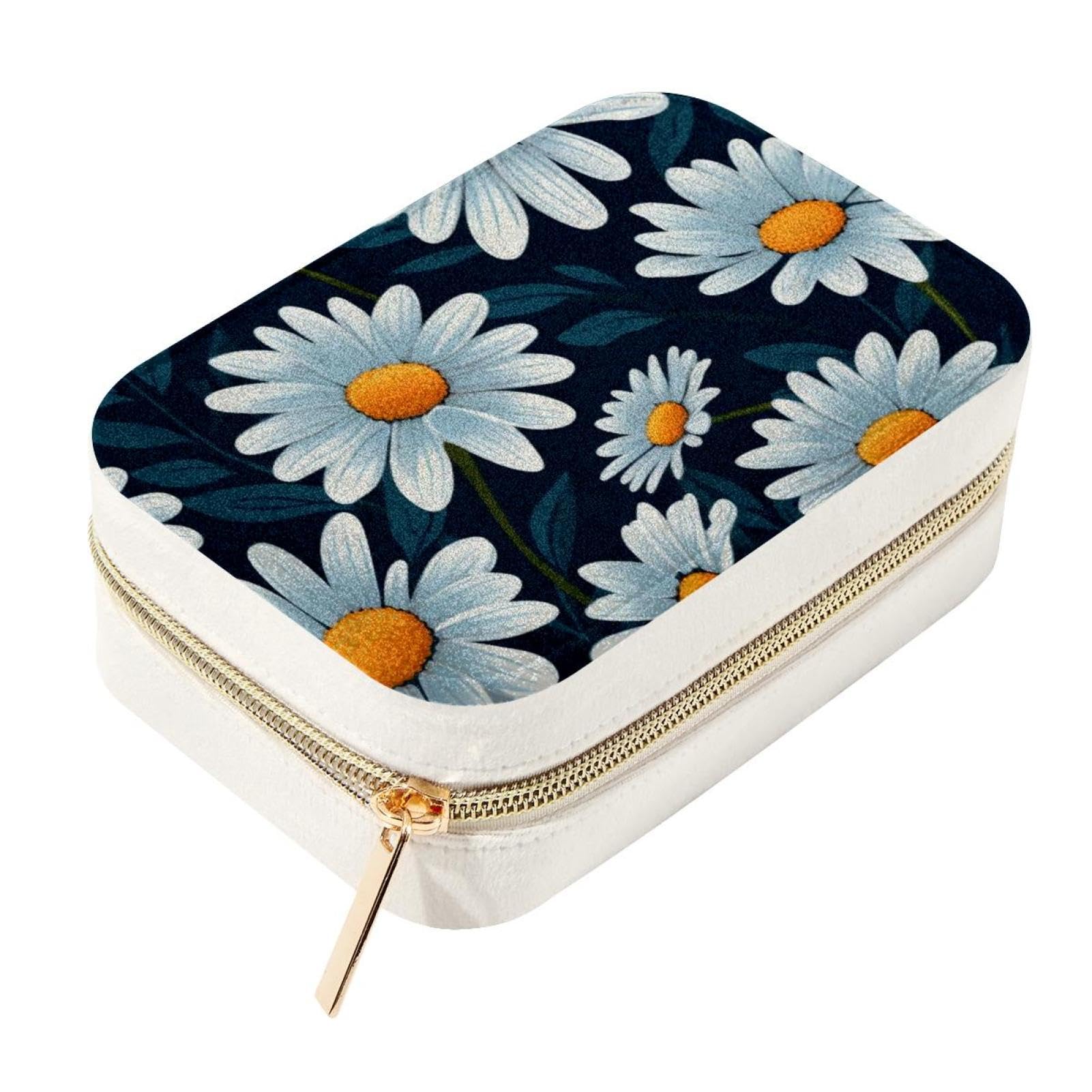 Boîte à bijoux de voyage Daisy en velours luxueux et finitions haute couture