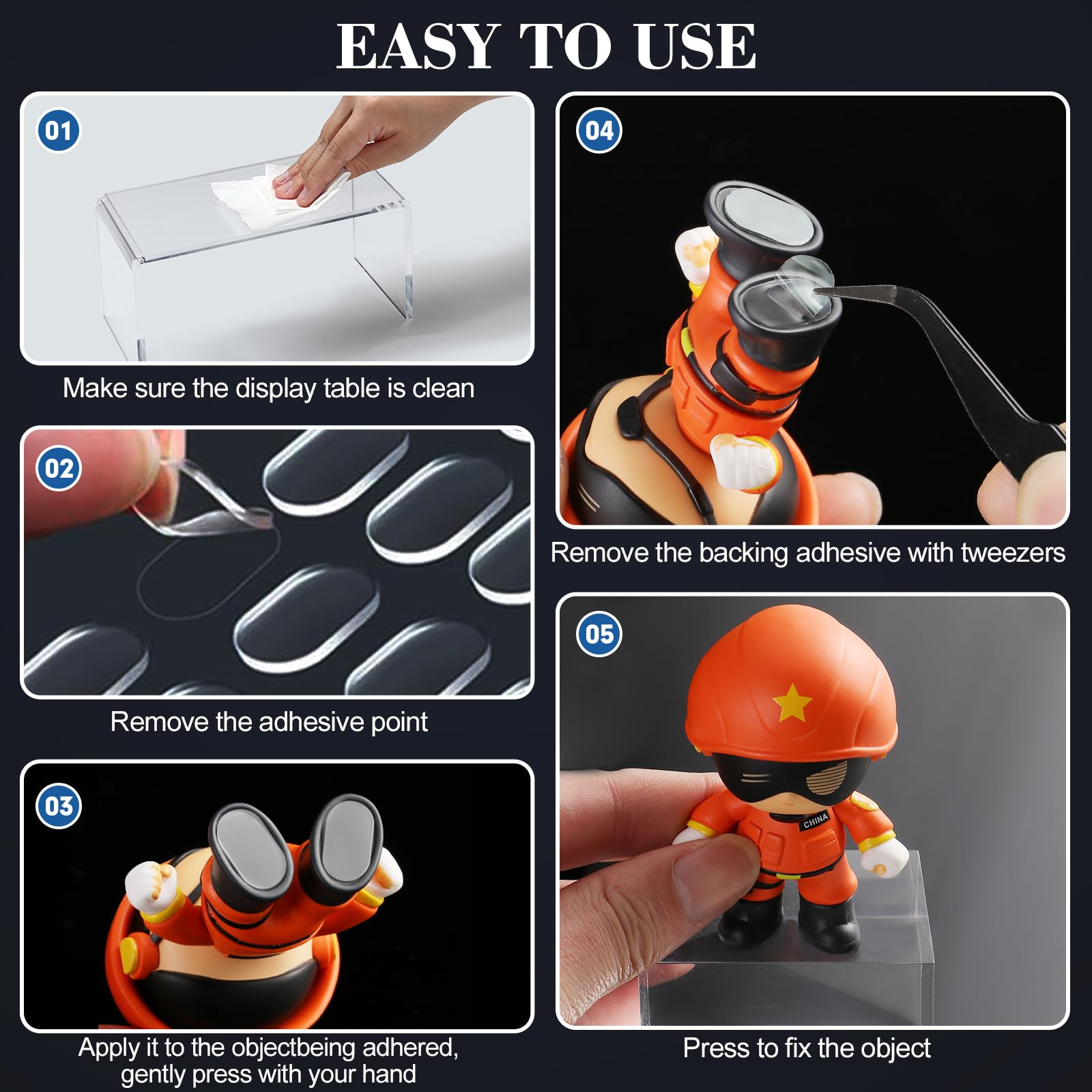 300pcs Transparent Adhesive Dots Double- Sided Sticky Tack - Strong and Traceless Adhesive Stick Dots for Poster Photos — view 6