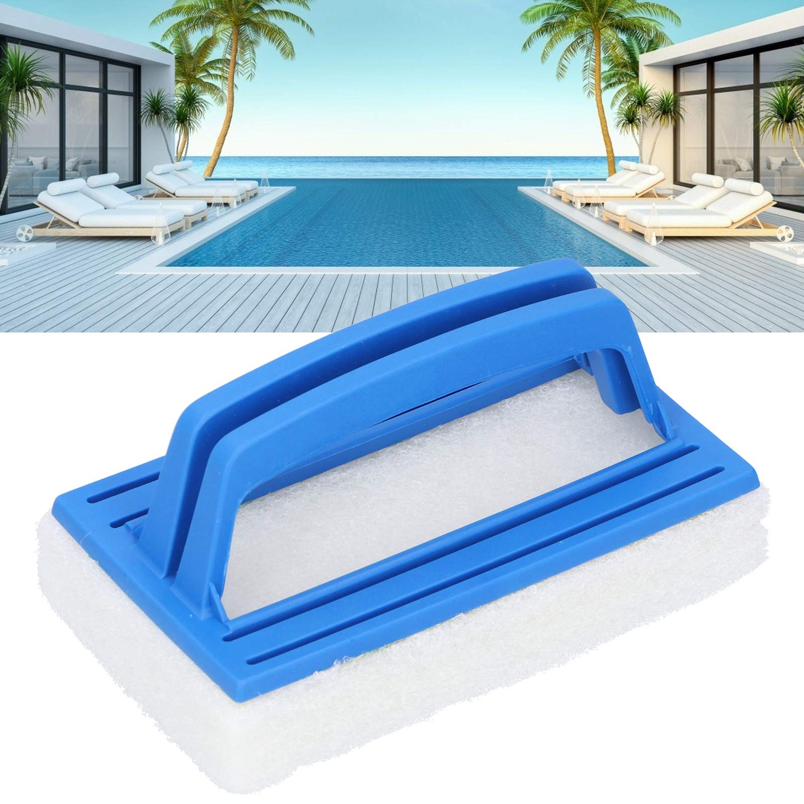 Non-scratch Scrubber 2-Pack Handheld Sponge Pool Brushes - Heavy Duty Scouring Pads For Tile & Vinyl Grout Brush