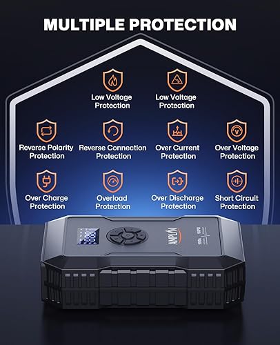 Miniatura 6 de Arrancador de batería de coche con compresor de aire de 160 PSI, 5000 A 60 W, batería de arranque portátil (todo a gas10L diesel), caja de arranque