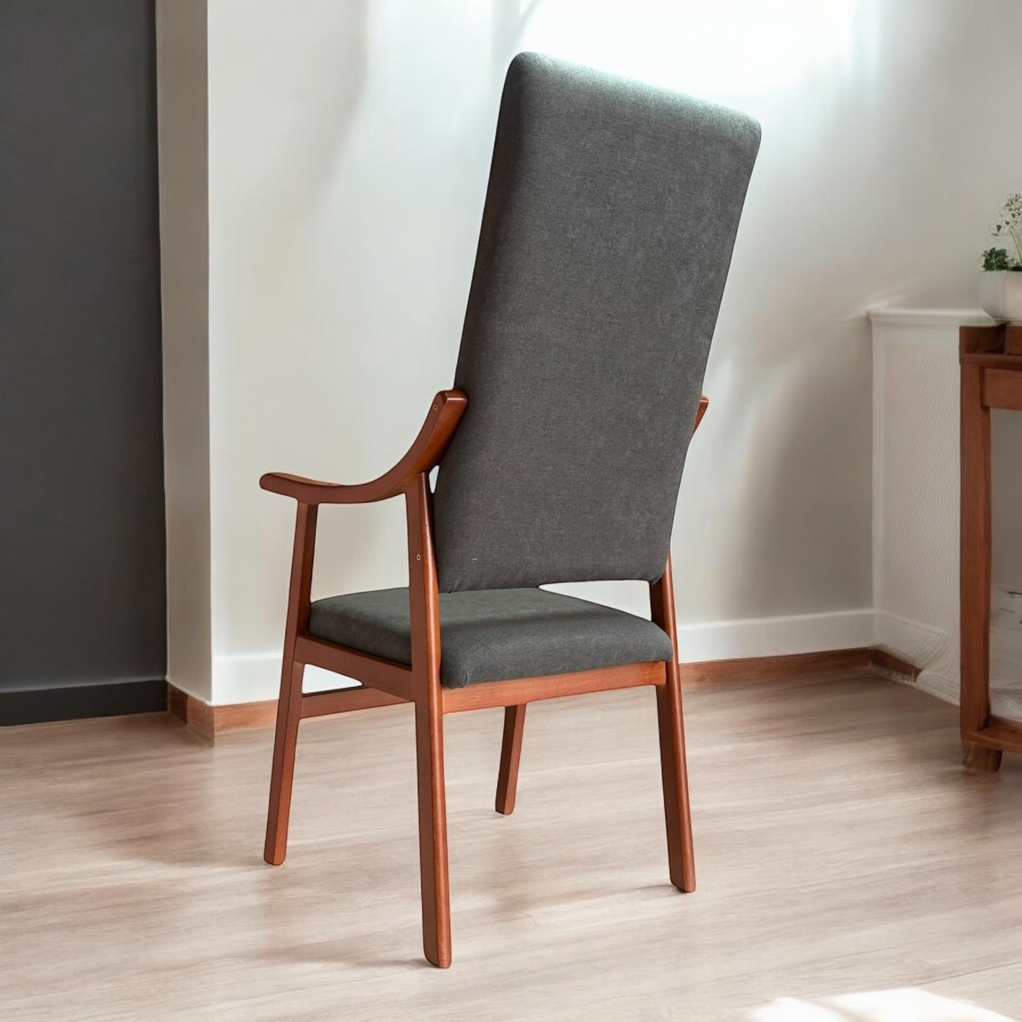 Sillón Reforzado con Brazos de Madera Extra Alto Cerezo (Cerezo Marengo)