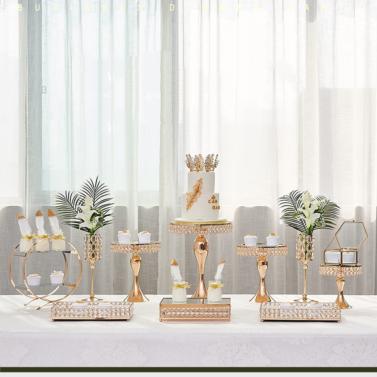 Présentoir à Gâteau Golden Cake Stand 2 Couche Dessert Table Table Cupcake Stand Aftersinon Thé Pâtisserie Plaque de service pour mariages, fêtes de thé, anniversaires Stand de Gâteaux
