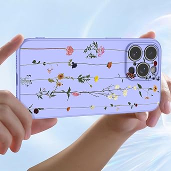 Phone Case for Sony Xperia 1 V Case, XQDQ62/B, XQ-DQ72, XQ-DQ54 Case Cute Flower Pattern Design Slim Protective Soft TPU Bumper Phone Cover for Sony Xperia 1 V Purple Garden