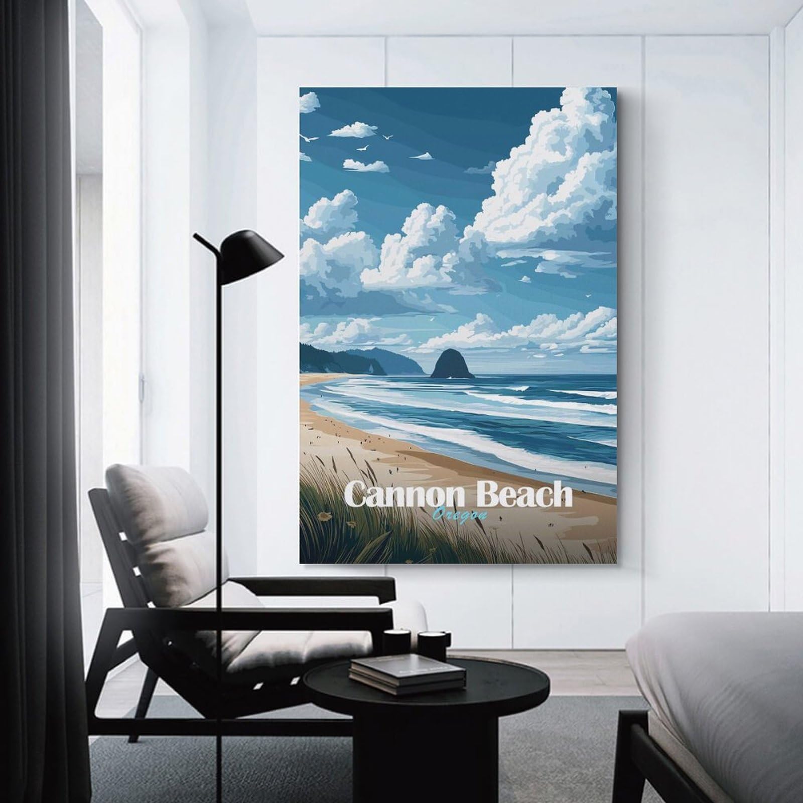 Junmoney Cannon Beach Oregon Wall Picture Print, 16x24inch(40x60cm), for Art Walls, Layered Displays Or Homes, Home Wall Art for Statement Displays