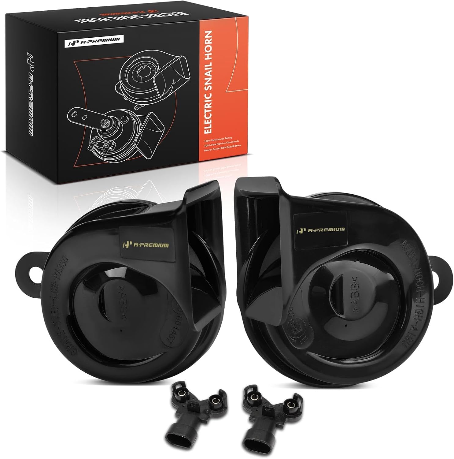 A-Premium 2 Pack Snail Horn Compatible with Buick Enclave, LaCrosse, Regal, Park Avenue, with 2 Wire Connectors