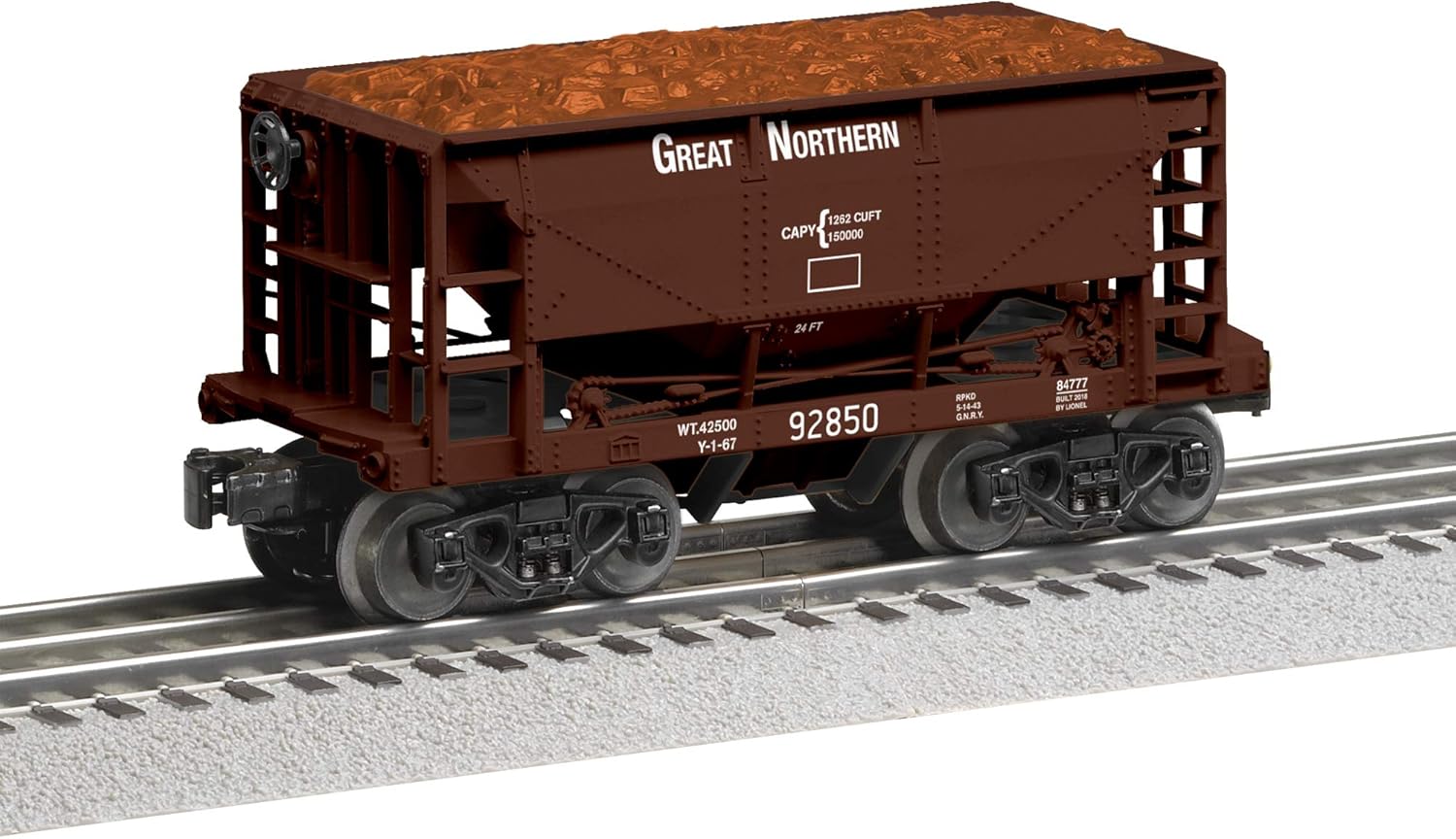 Lionel Railway Ore Car Great Northern (6 Pack) (9 Piece), Brown, White