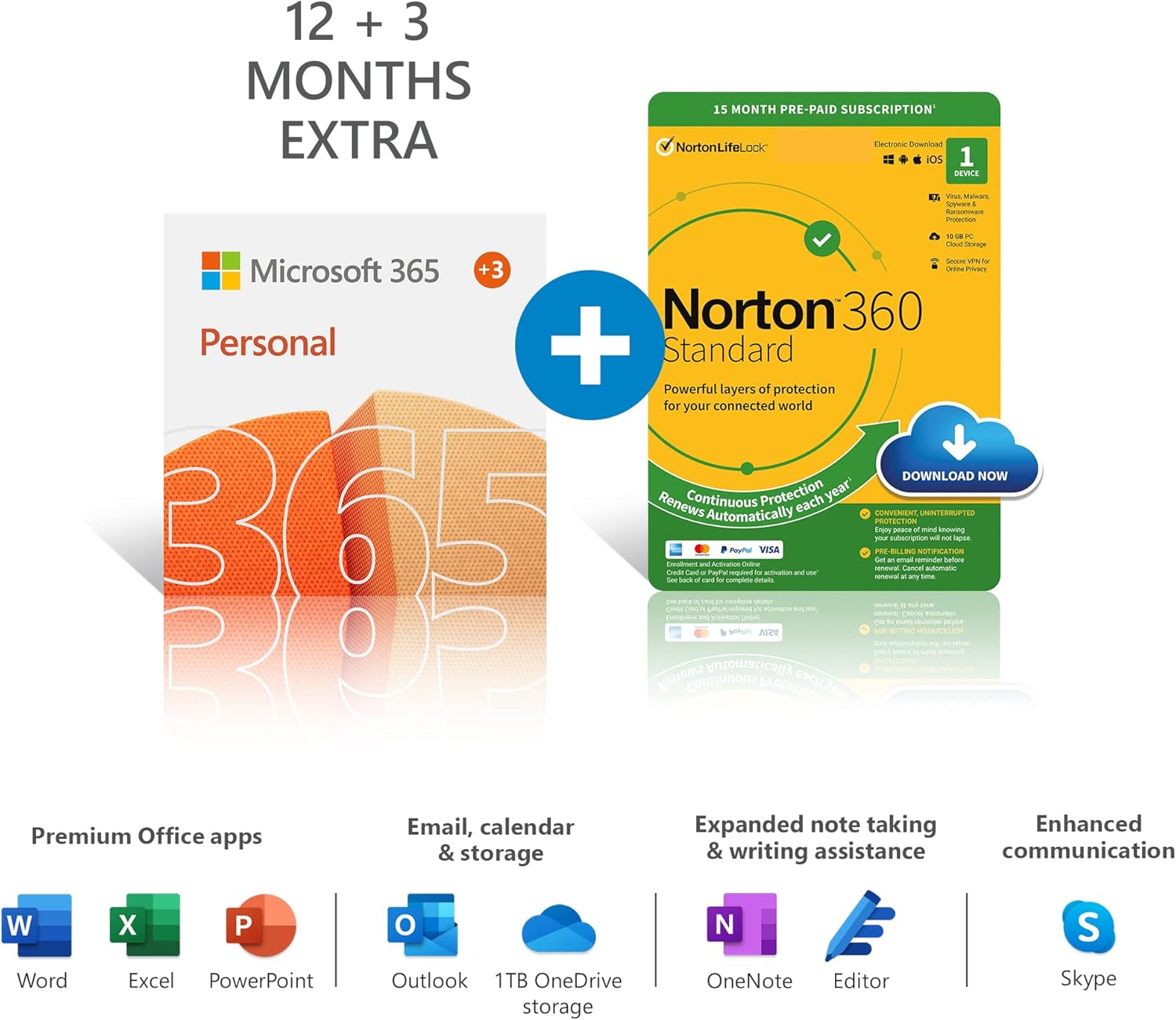 Microsoft 365 Personal 15 Months subscription Office apps 1 user