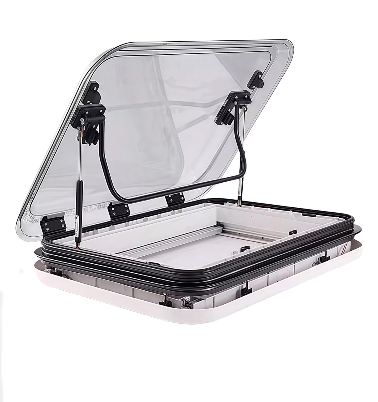 Claraboya para Autocaravana/Ventana para Techo con ventilación 40×40/70×50 cm – Cortinas oscurecedoras y mosquiteras integradas, iluminación LED 12V, para caravanas, remolques, Barcos