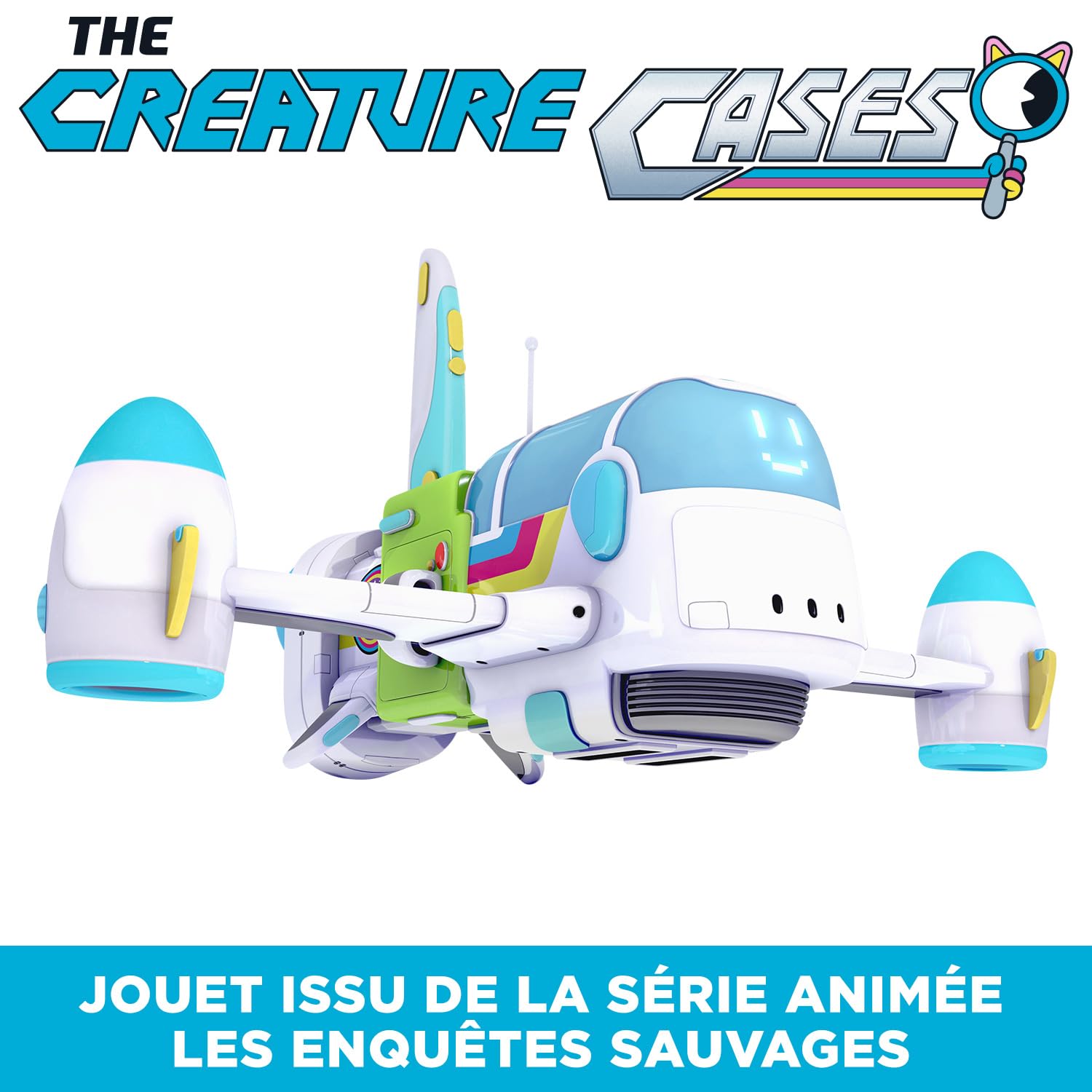 BANDAI - Enquêtes Sauvages - Coffret R.O.N Jet - Avion avec 2 Figurines Exclusives et Planeurs Détachables - Véhicule Interactif pour Enfants Série Creature Cases - Jouet Enfant 3 Ans et + - PMCC9014