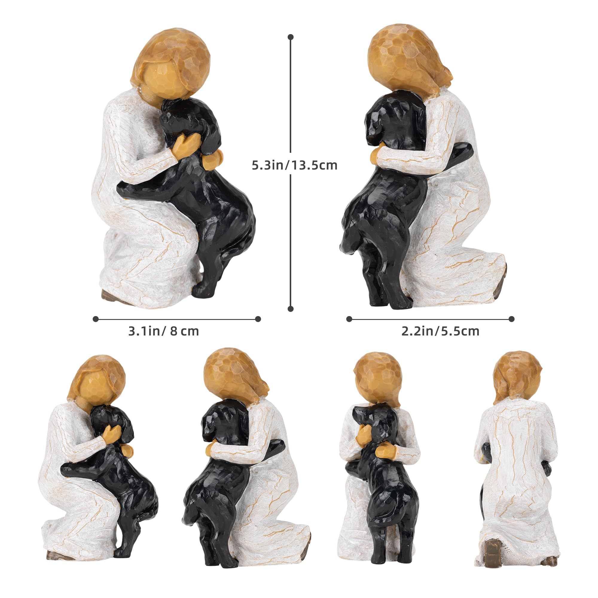 Everkeen Angel Dog Figurines Dog Memorial Gifts Dog Friendship Memorials Pet Memorial Gifts Pet Loss Gifts Gifts For Dog Lovers Black - Image 2