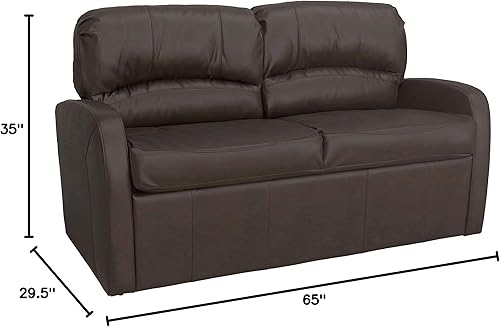 Miniatura 18 de RecPro Charles - Sofá cama de 65 pulgadas con cuchillos Jack con brazos, muebles de autocaravana, abrazador de pared cero (café)