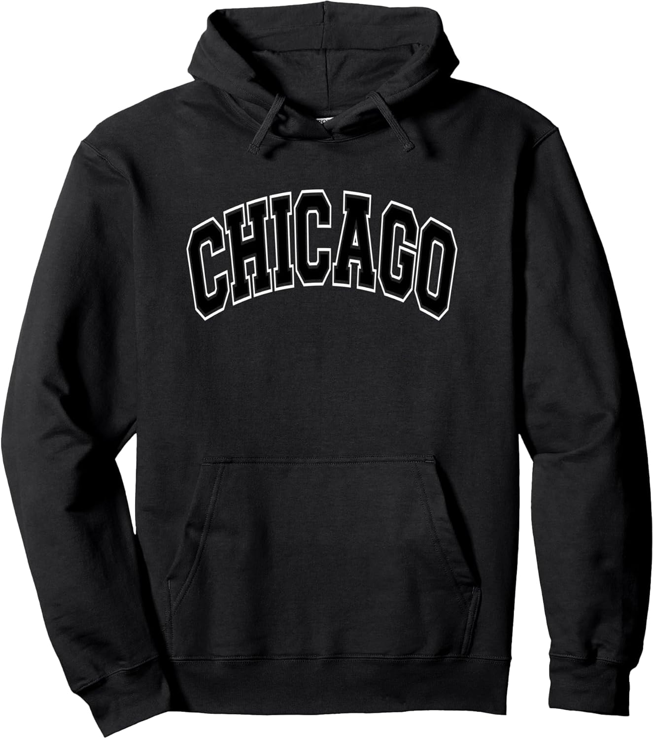 Chicago Arched Black Text Pullover Hoodie