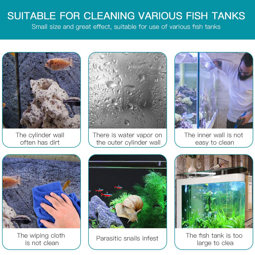 Flintronic Aimant de Nettoyage pour Aquarium, Brosse de Nettoyage Magnétique, Lave Vitre Magnétique, Nettoyeur Verre Fenêtre pour Masion, Aquariums, Bocal Poisson