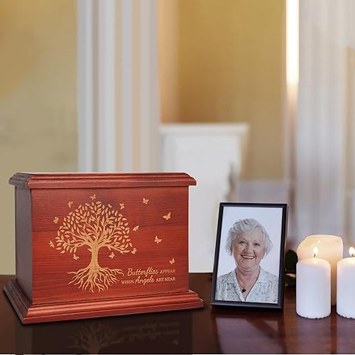 Miniatura 4 de Urnas de cremación para cenizas humanas  Urnas de madera para cenizas humanas, adultos, hombres y mujeres, hechas a mano, caja y ataúd para cenizas,