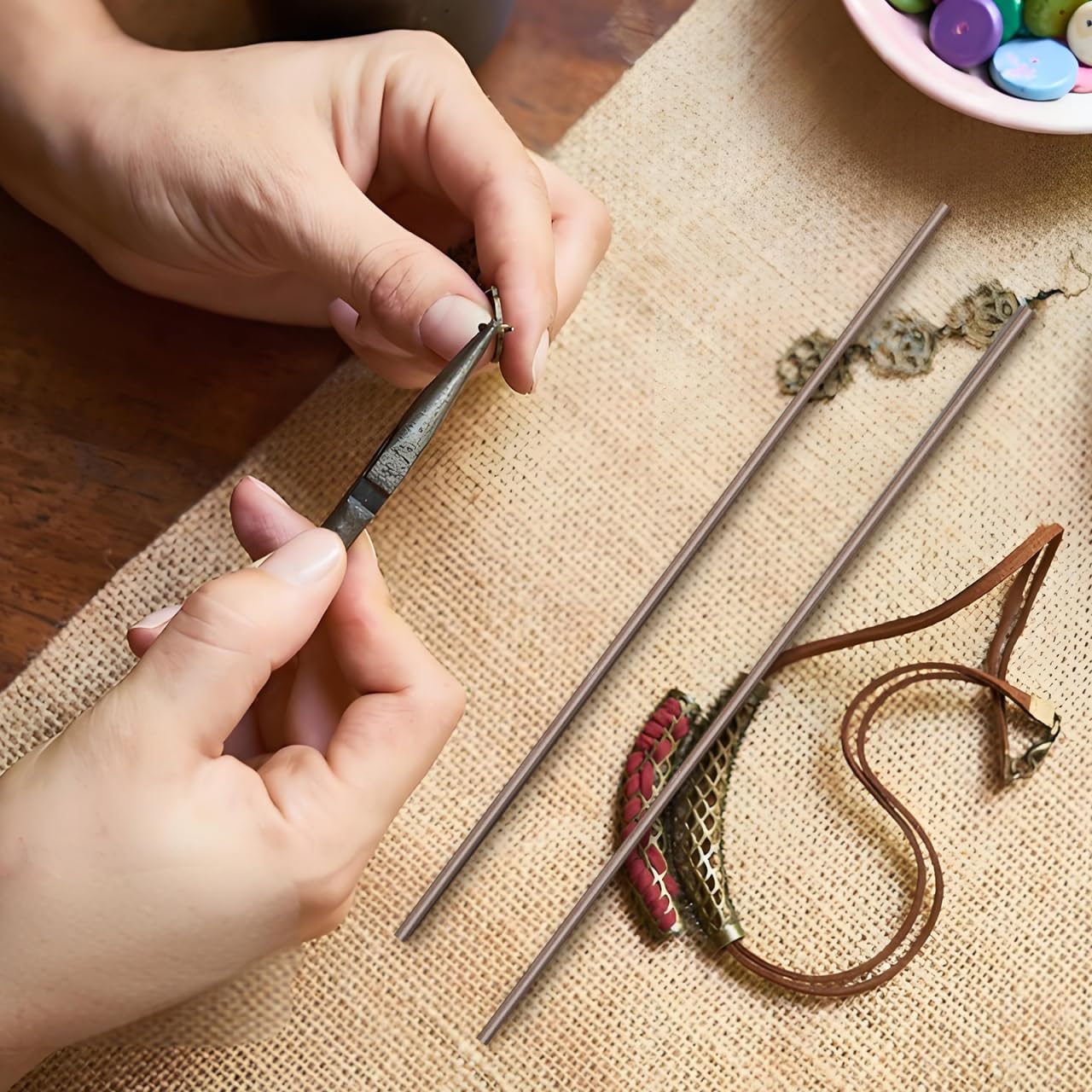 Supvox Kanthaldraht für Töpfern 10 Stück: Hochtemperatur Wolframdraht 3mm 20cm Brennofen Aufhängedraht für Keramik Schmuckherstellung und DIY Brennzubehör