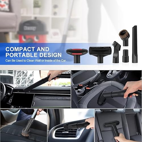 Miniatura 8 de 13Pcs Universal Vacuum Attachment Kit 1-1/4" Vacuum Hose Adapter Wet Dry Plastic Vacuum Cleaners Accessories with Extension Wand Horse Hair Brush