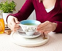 Vista 7 de Silver Buffalo Disney Winnie the Pooh Walking Classic Scene Ceramic Teacup and Saucer, 12 Ounces