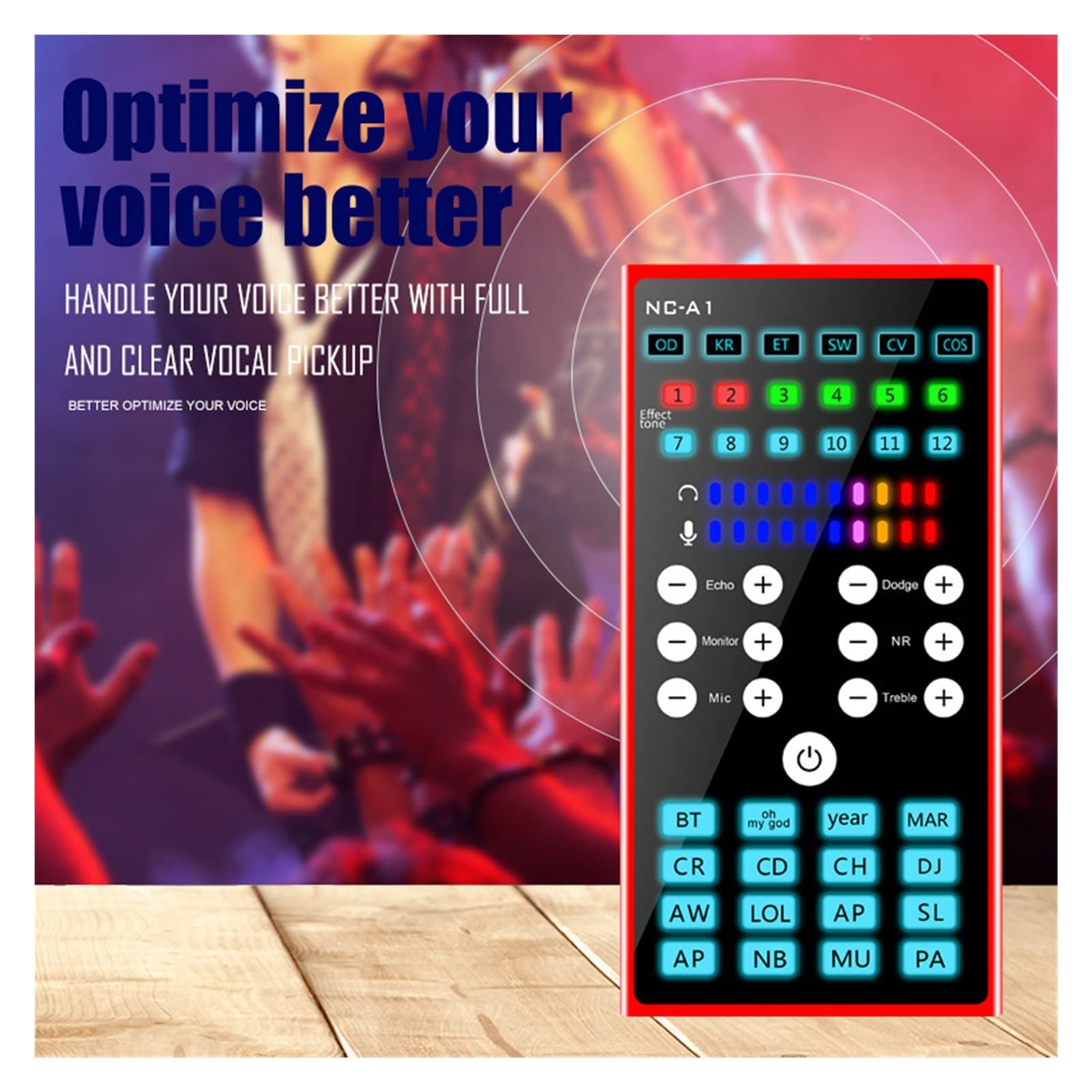 Mixer di schede audio Bluetooth portatile Microfono karaoke for telefono PC Cambiatore vocale dell'audio di registrazione dello streaming del computer