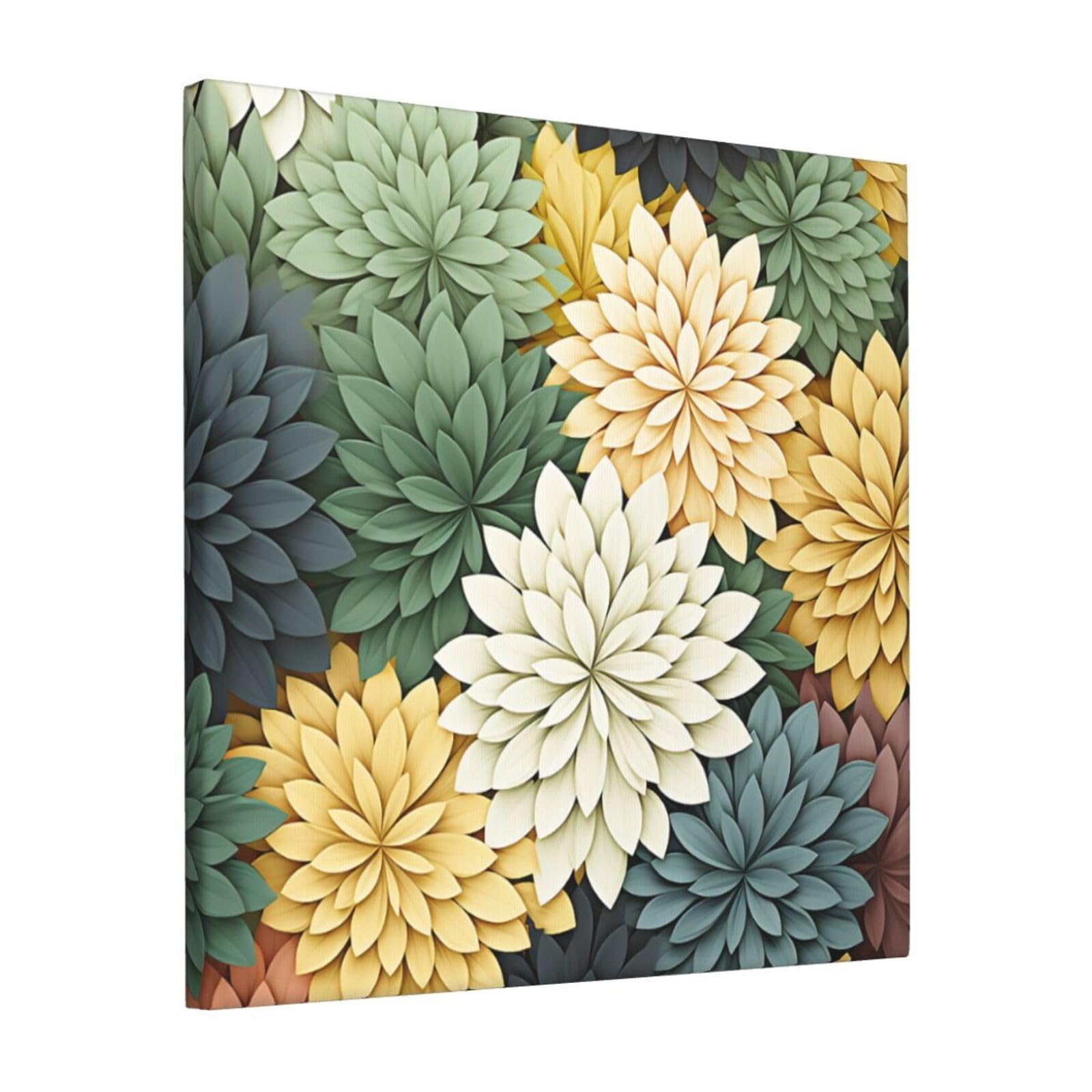 FodPand Petals Garden Leaves Canvas Wall Art for Living Room Wall Decor 12"x12" Modern Artwork Painting Pictures Hanging Canvas Prints Aesthetic Wall Art for Bedroom Bathroom Office Wallart Decor